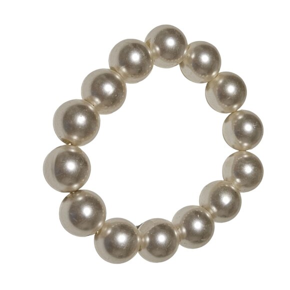 Retro Elegant Faux Pearl Beaded Stretch Bracelet 50s 60s Fashion Classic Jewelry - Picture 1 of 3